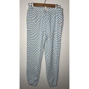 Abercrombie Kids Girls Sweatpants Blue White Check Checkerboard Size 15/16 XL